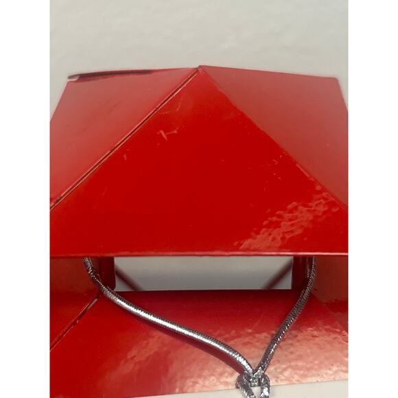 Pier 1 Imports Red Glass Metal Hanging Free Standing Small Lantern - Picture 7 of 11